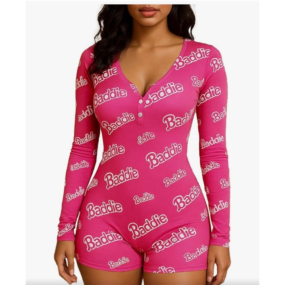 Baddie Sexy Onesie Romper One Piece Pajamas Sz L